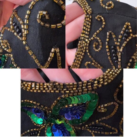 VINTAGE Stenay Beaded Sheer Sleeve Blouse Size S - Picture 14 of 16